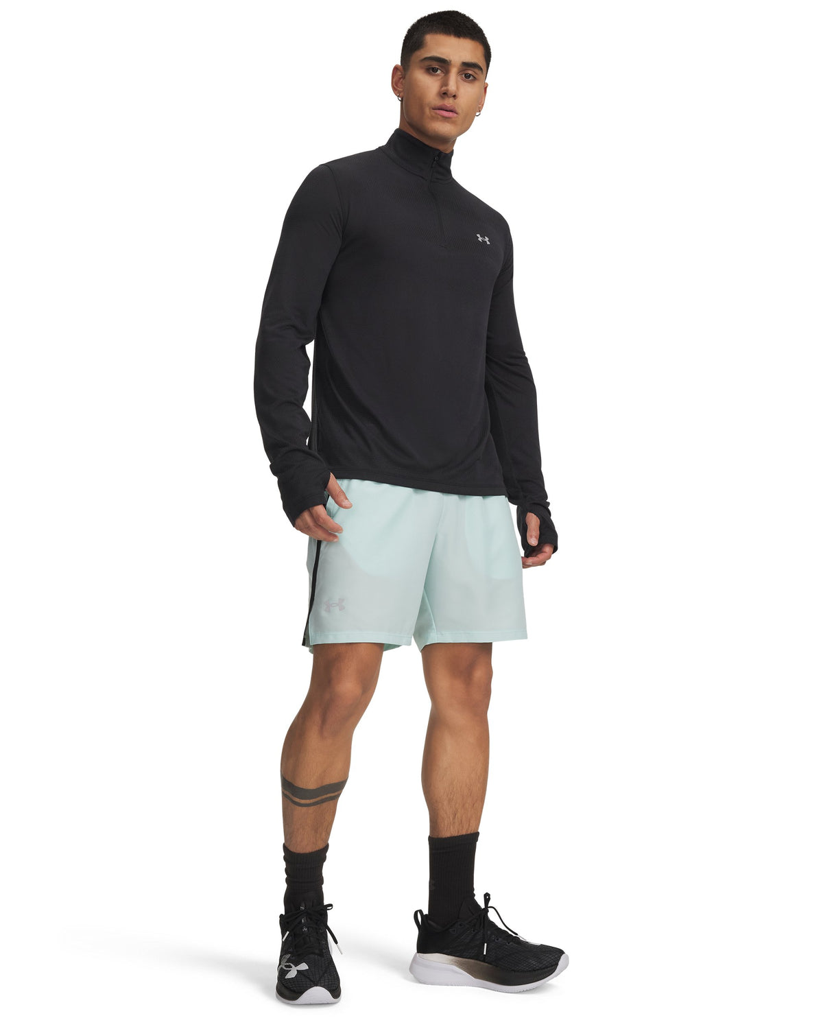 UA LAUNCH 7'' SHORTS - מנטה / שחור / רפלקטיבי - 703