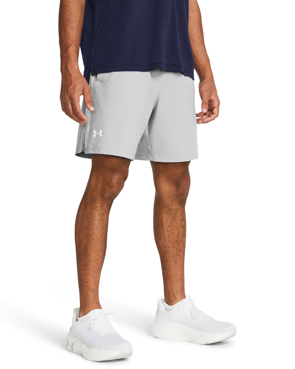 UA LAUNCH 7'' UNLINED SHORTS - Mod Gray / Mod Gray / White - 011