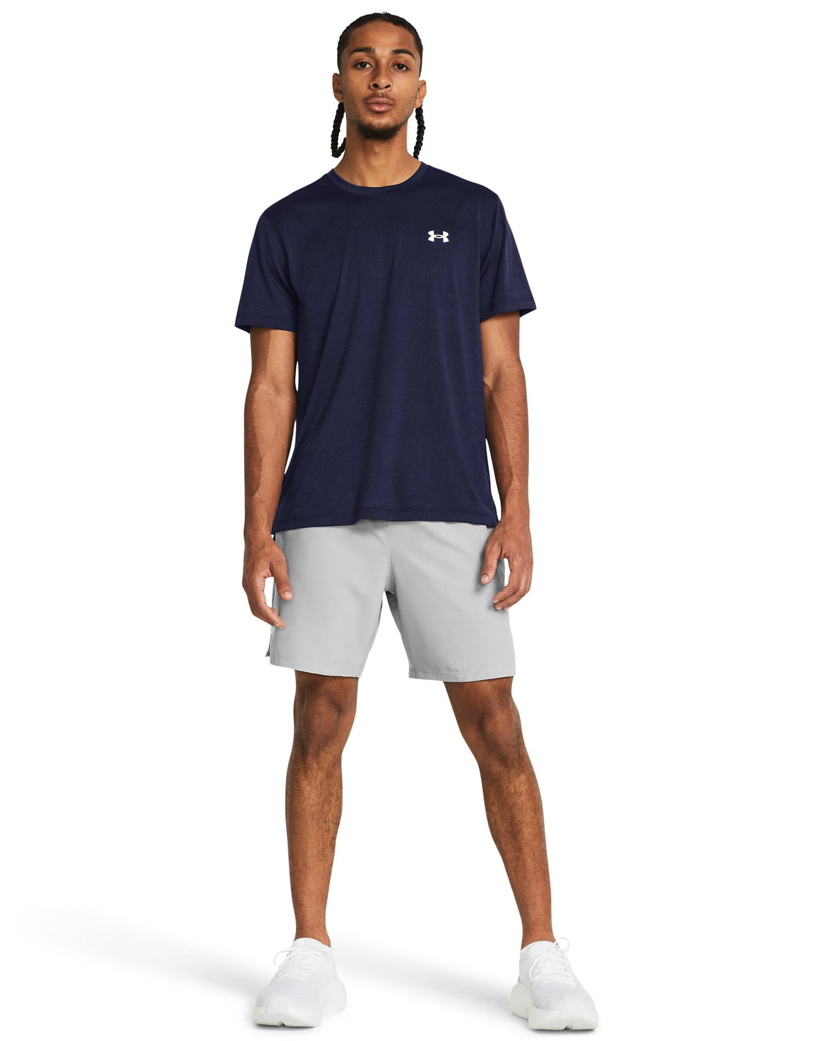 UA LAUNCH 7'' UNLINED SHORTS - Mod Gray / Mod Gray / White - 011
