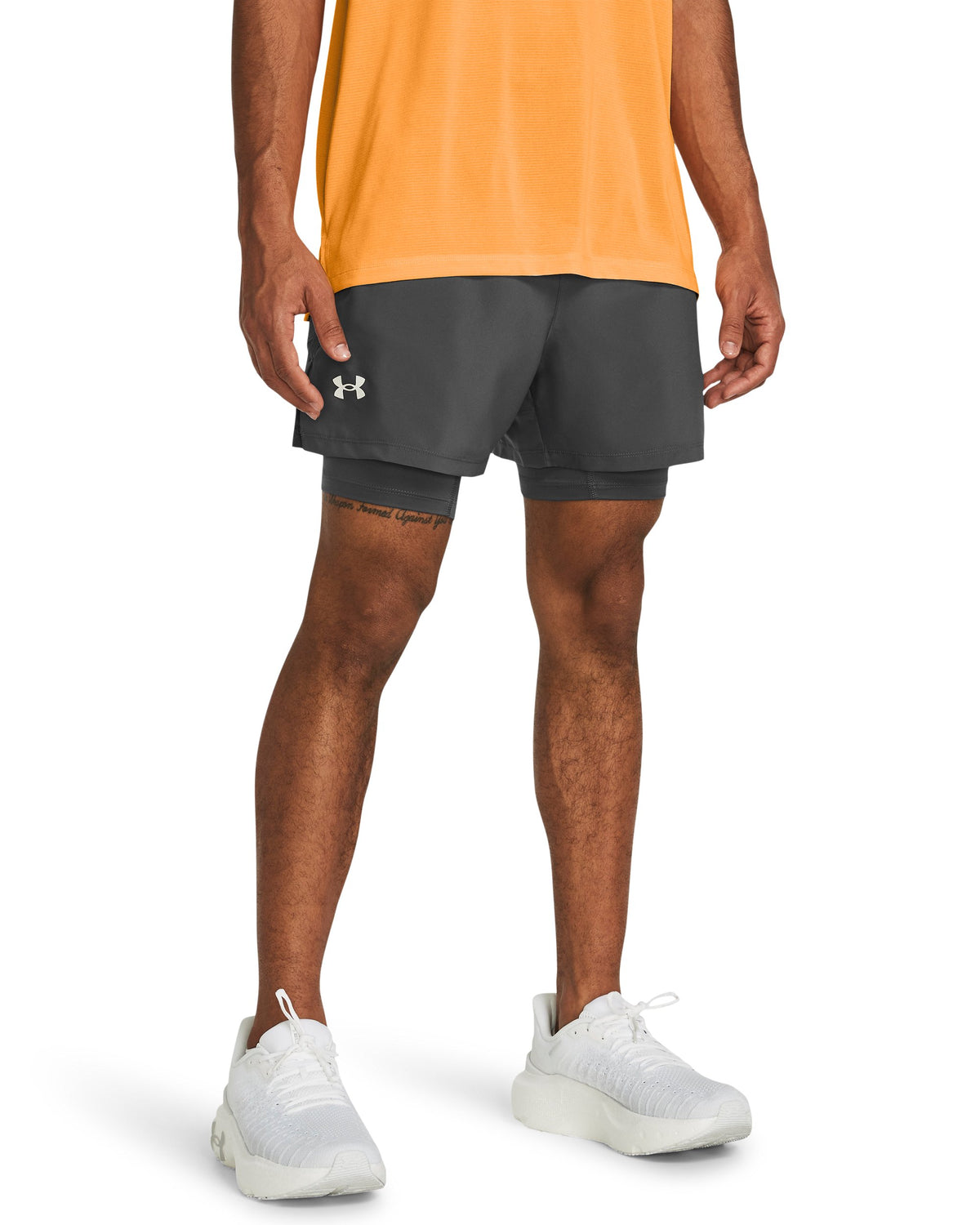 UA LAUNCH 5'' 2-IN-1 SHORTS - Castlerock / Castlerock / Reflective - 025