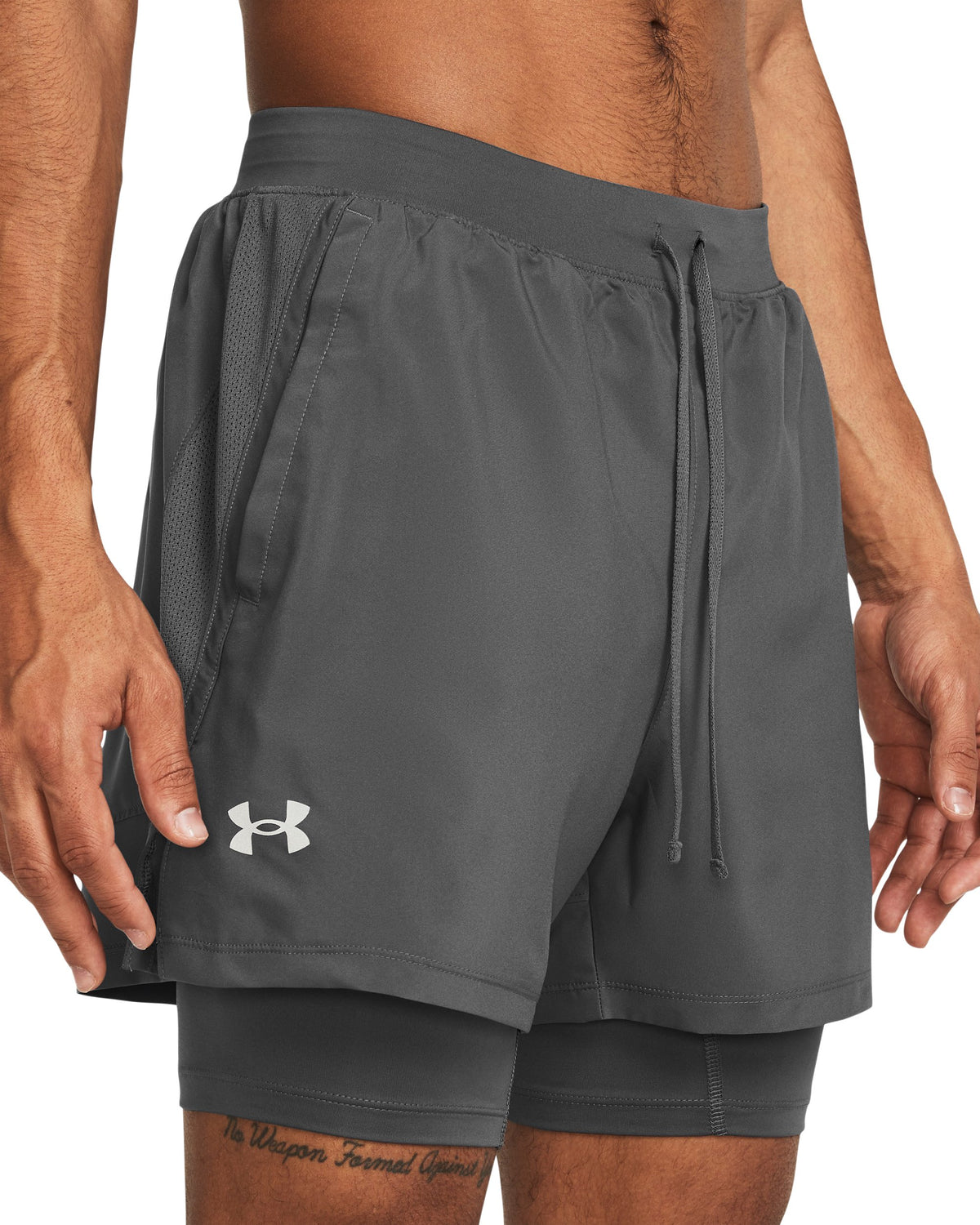 UA LAUNCH 5'' 2-IN-1 SHORTS - Castlerock / Castlerock / Reflective - 025