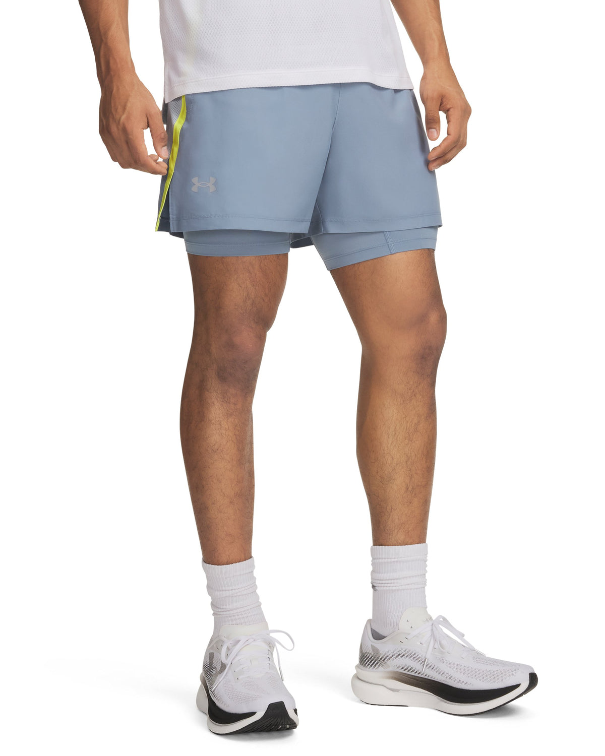 UA LAUNCH 5'' 2-IN-1 SHORTS - Blue / Reflective - 448