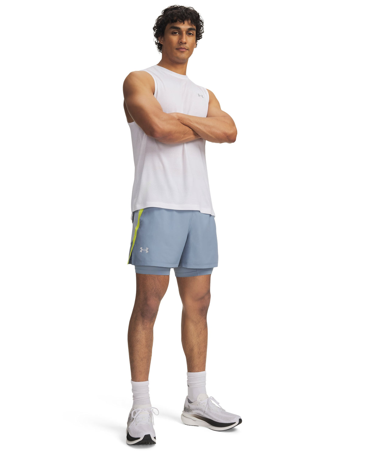 UA LAUNCH 5'' 2-IN-1 SHORTS - Blue / Reflective - 448