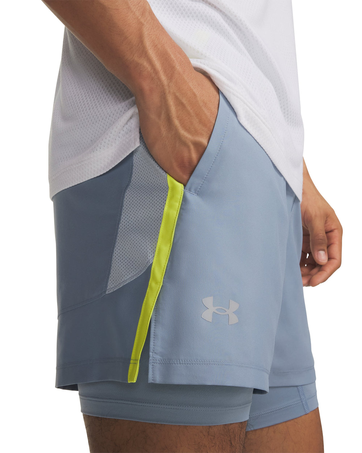 UA LAUNCH 5'' 2-IN-1 SHORTS - Blue / Reflective - 448