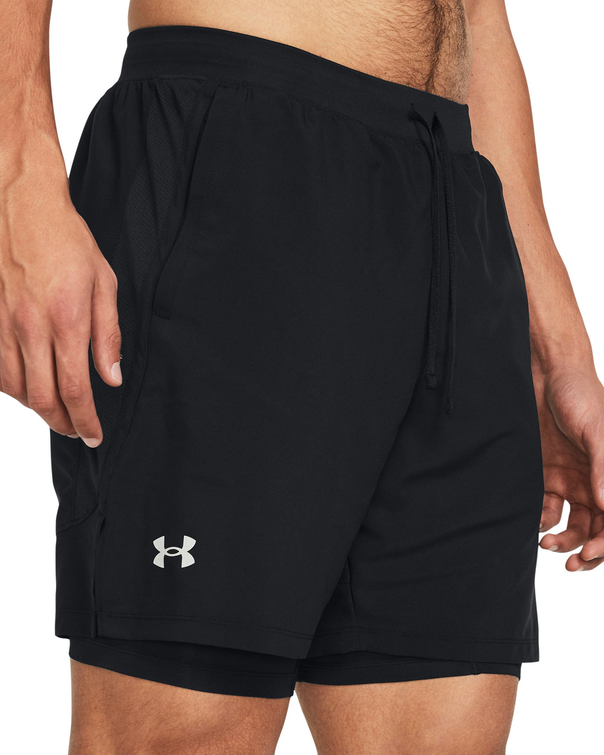 UA LAUNCH 7'' 2-IN-1 SHORTS - Black / Black / Reflective - 001