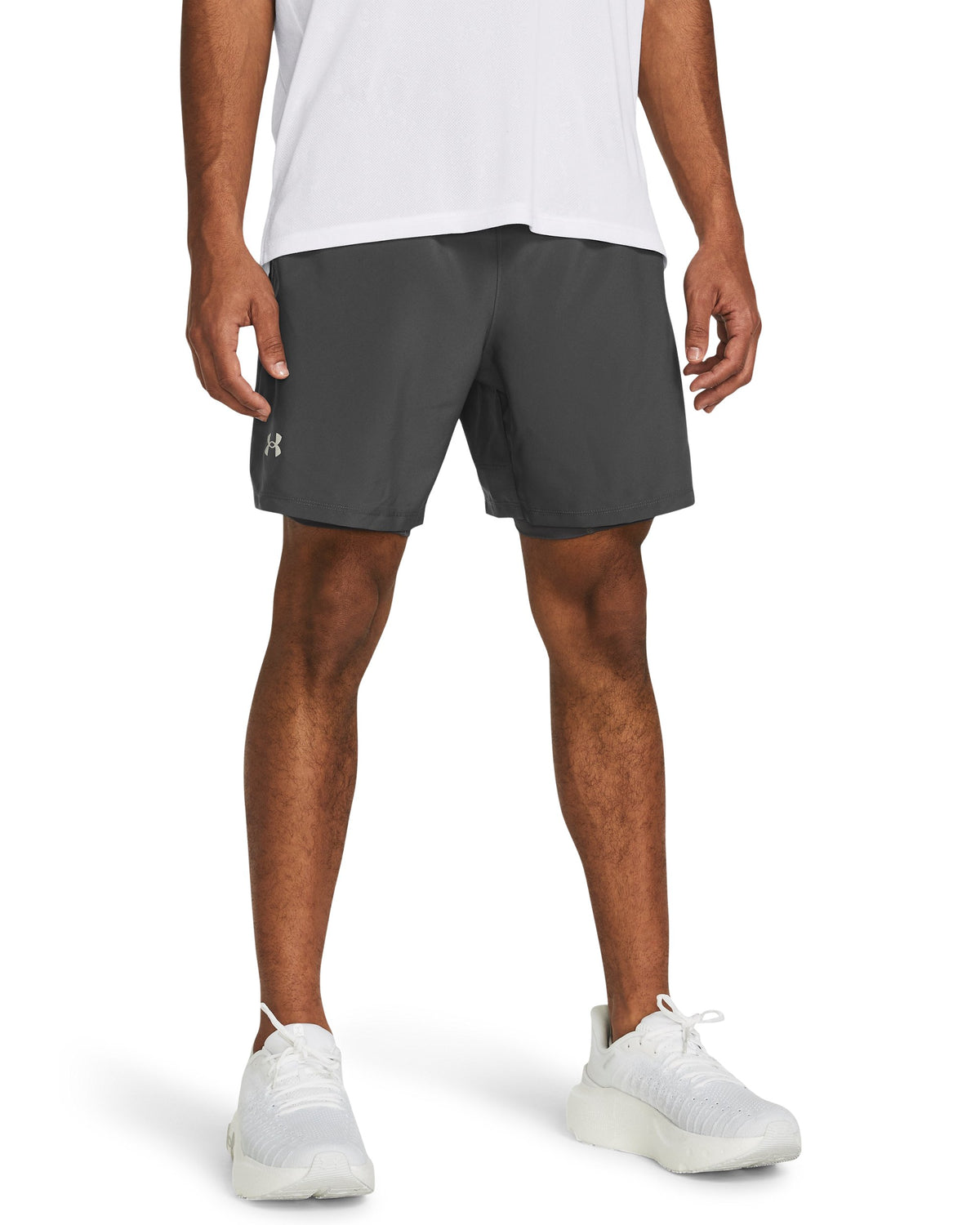 UA LAUNCH 7'' 2-IN-1 SHORTS - Castlerock / Castlerock / Reflective - 025