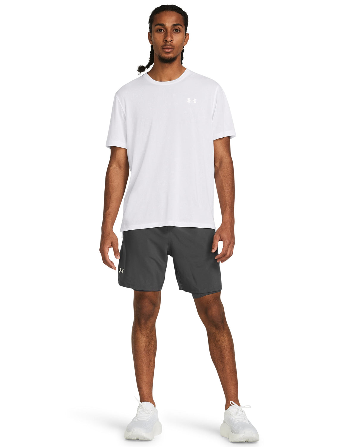 UA LAUNCH 7'' 2-IN-1 SHORTS - Castlerock / Castlerock / Reflective - 025