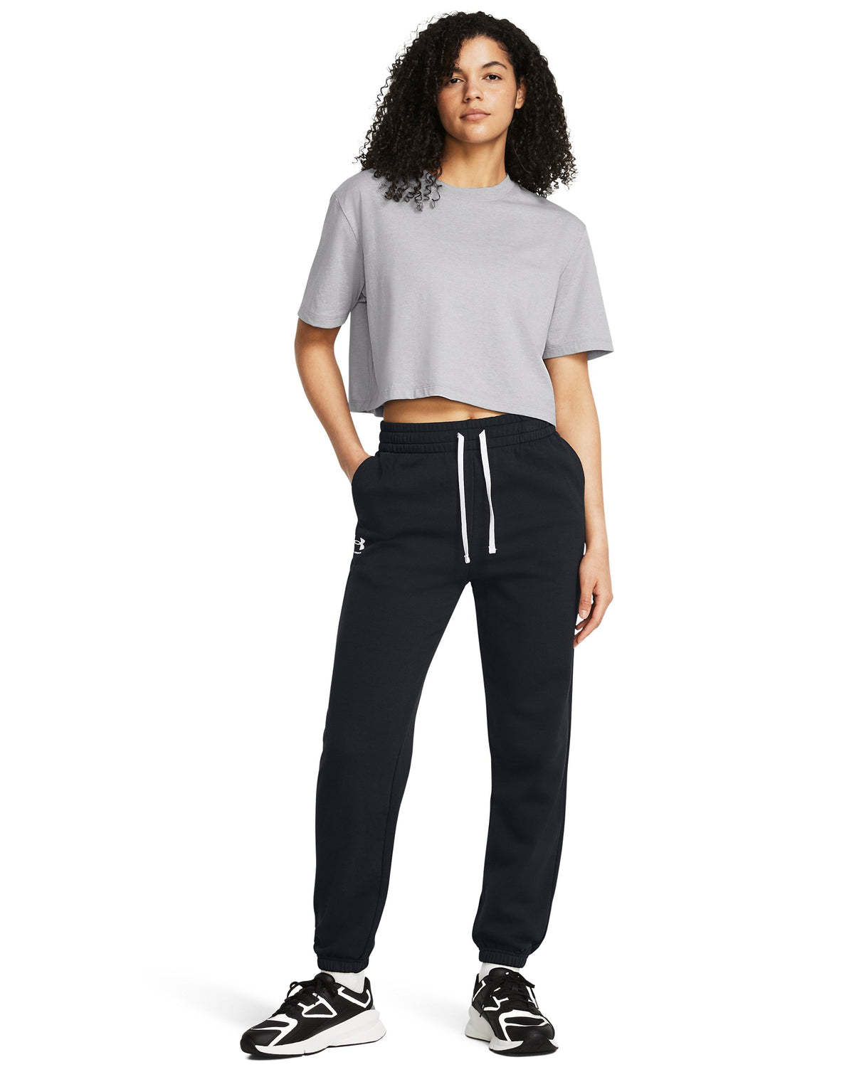 UA Rival Terry Joggers - Black / White - 002