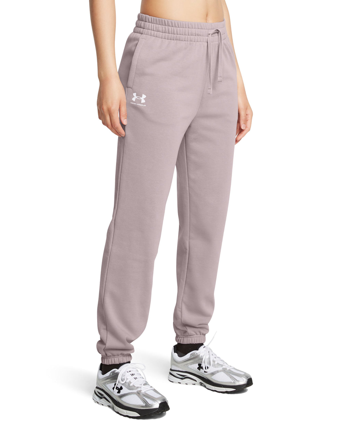 UA Rival Terry Joggers - אפור / לבן - 015