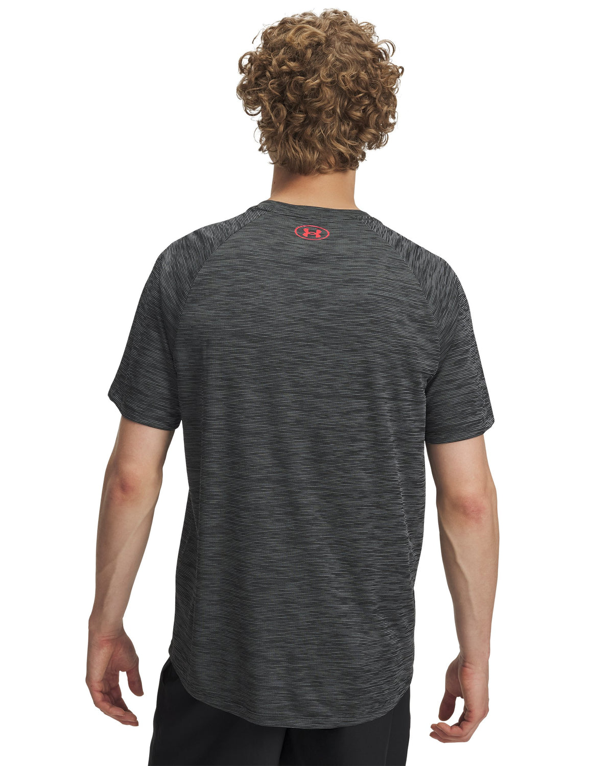 UA Tech Textured SS - Black / Racer Red - 002