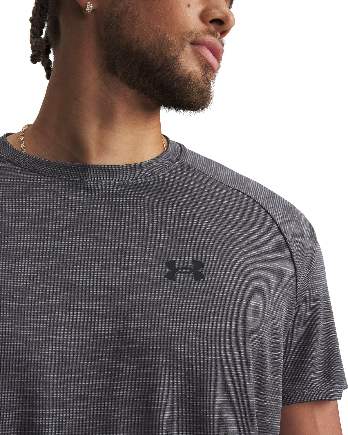 UA Tech Textured SS - Castlerock / Black - 025