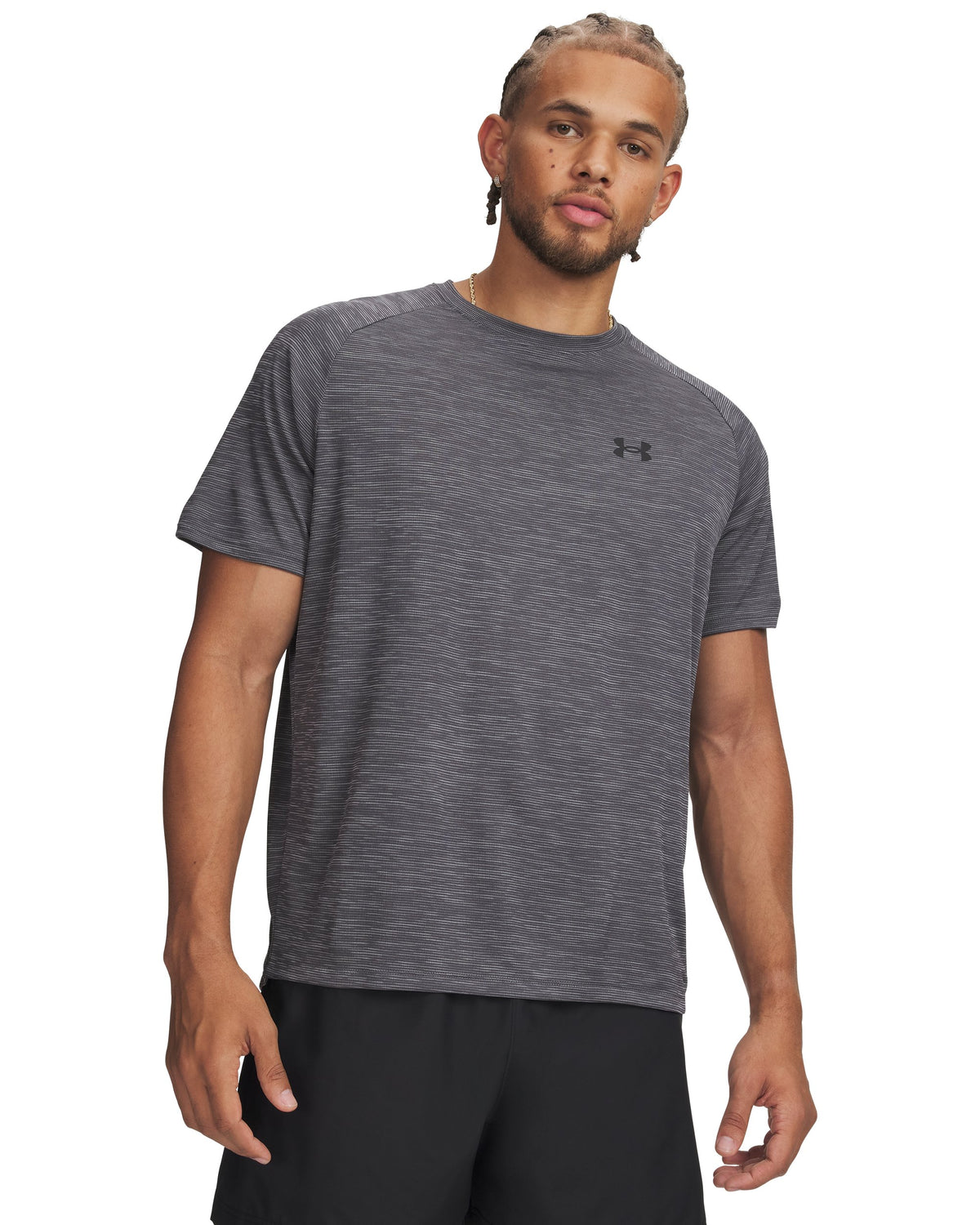 UA Tech Textured SS - Castlerock / Black - 025