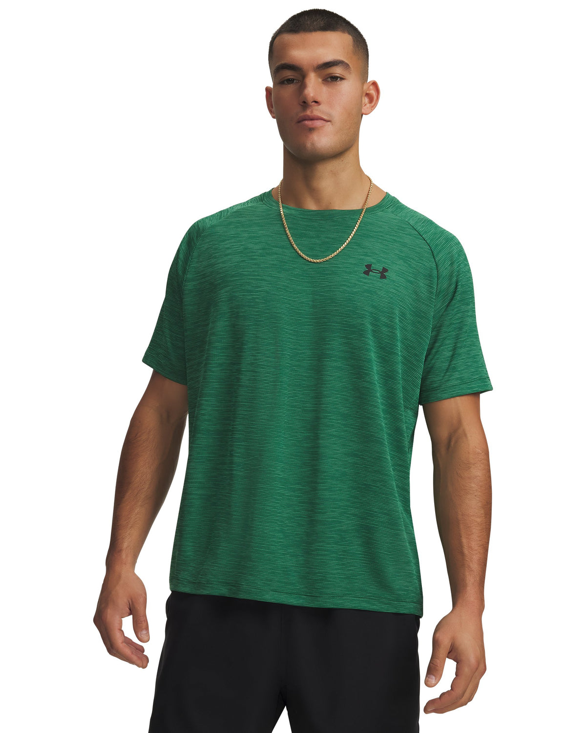 UA Tech Textured SS - Green / Black - 312