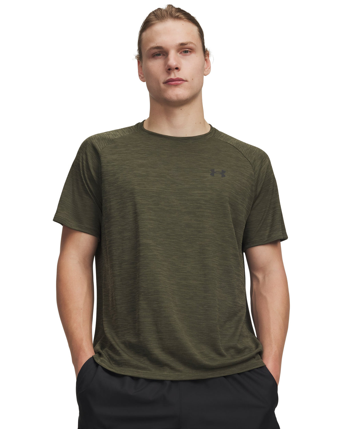 UA Tech Textured SS - Marine OD Green / Black - 390
