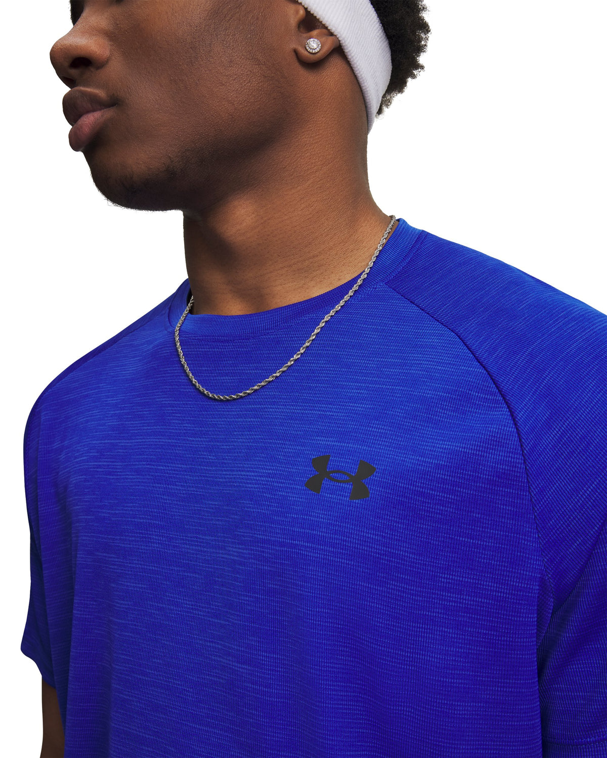 UA Tech Textured SS - Royal / Black - 400