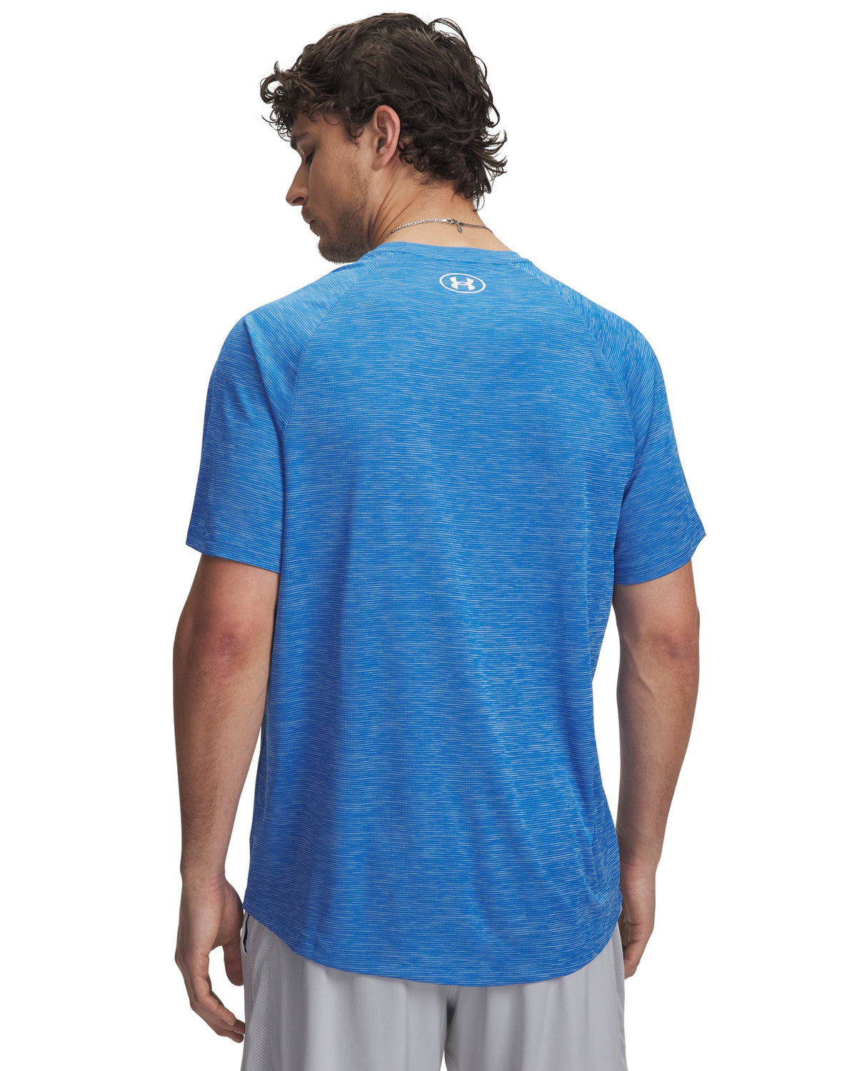 UA Tech Textured SS - Blue / White - 402