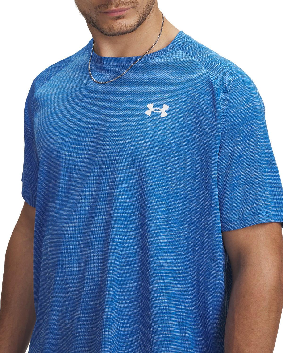 UA Tech Textured SS - Blue / White - 402