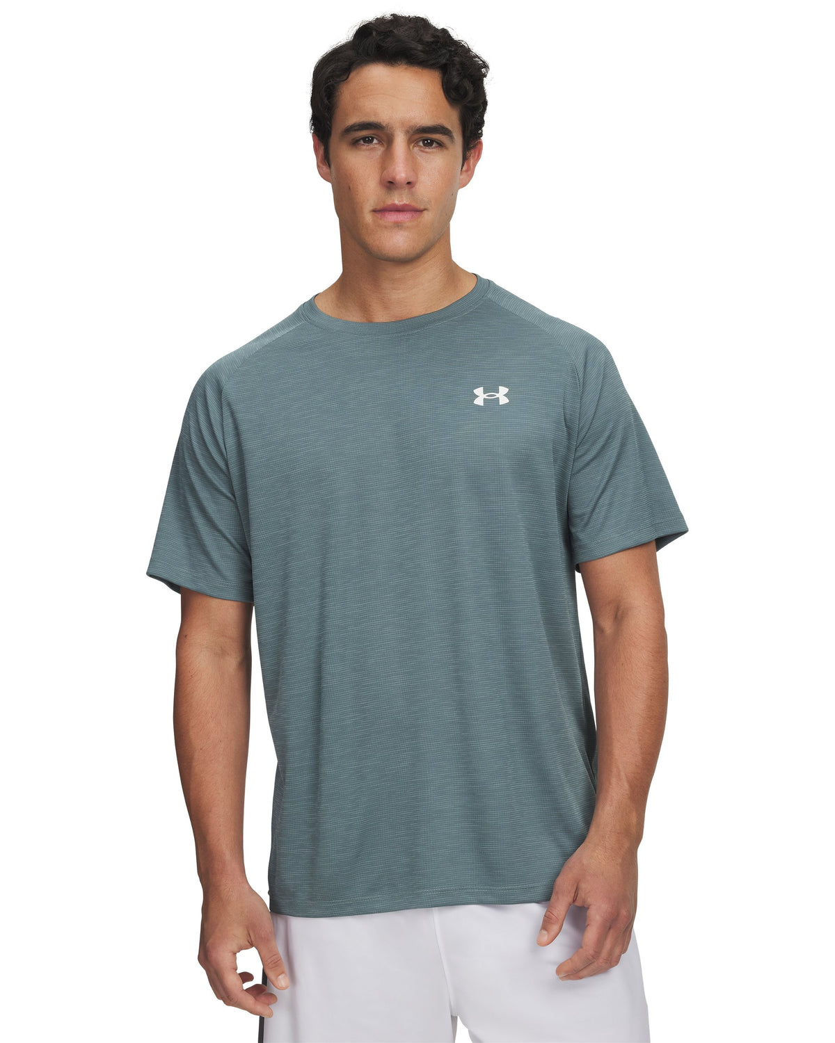 UA Tech Textured SS - Jasper Blue / White - 587