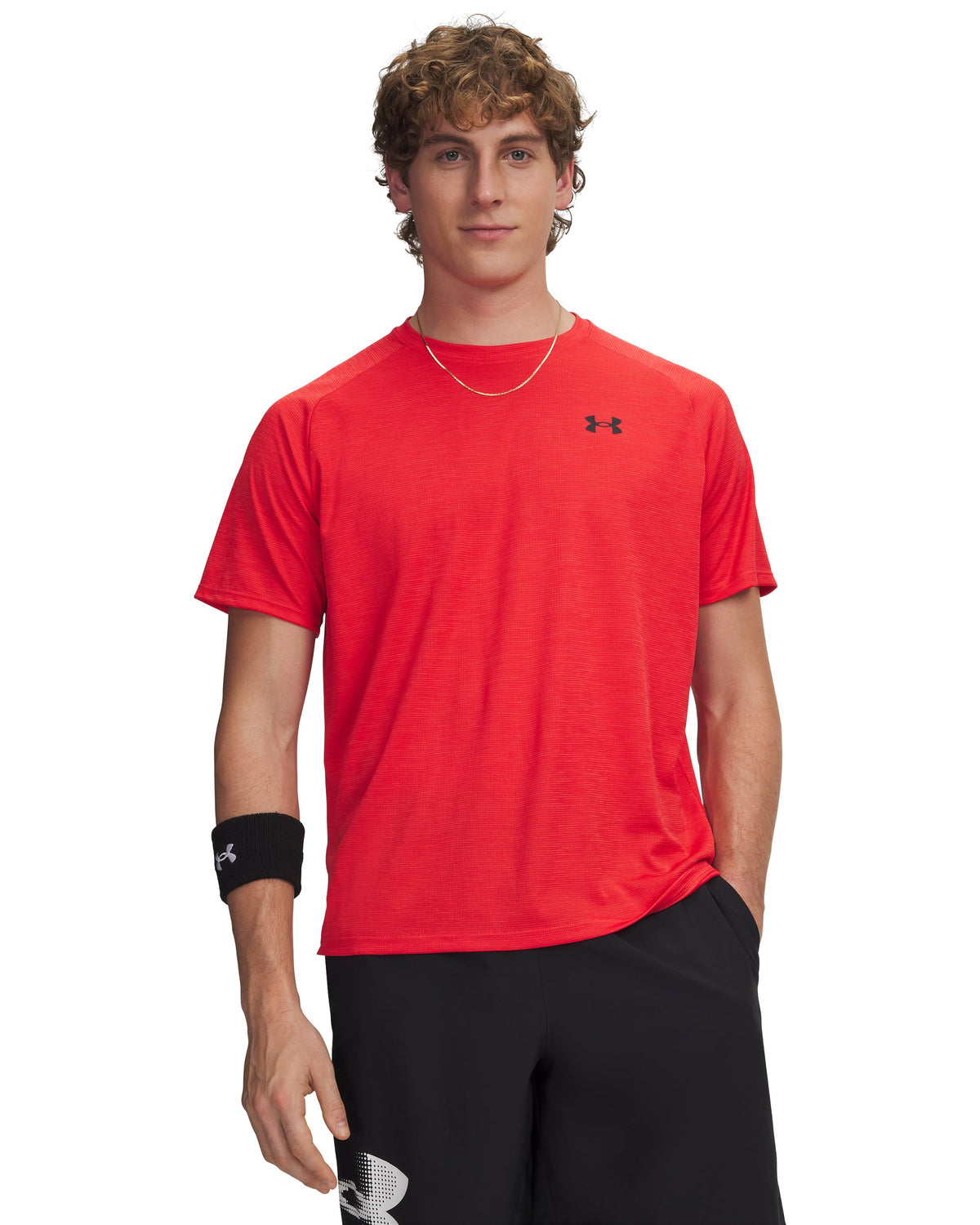 UA Tech Textured SS - Red / Black - 600
