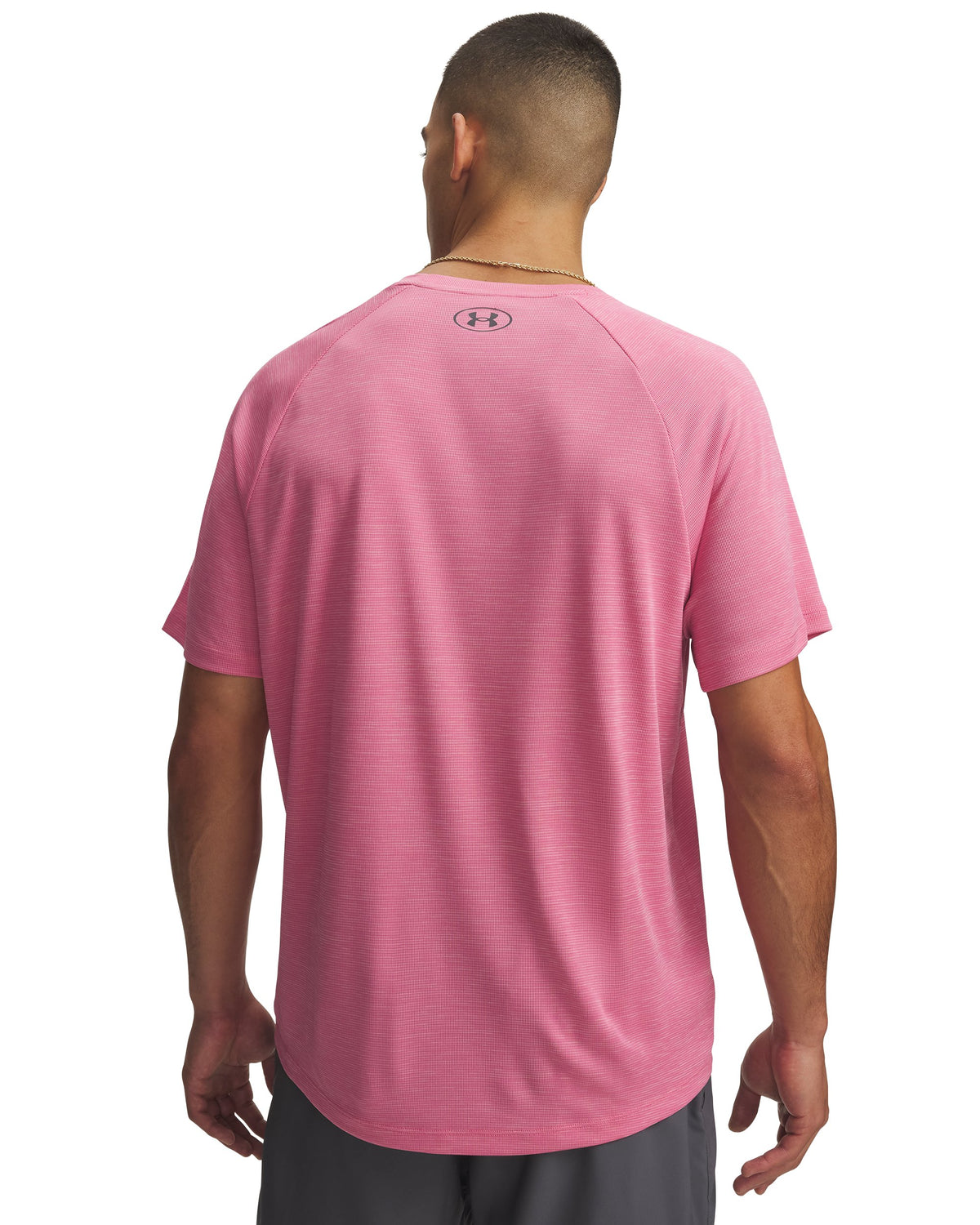 UA Tech Textured SS - Pink / Castlerock - 637