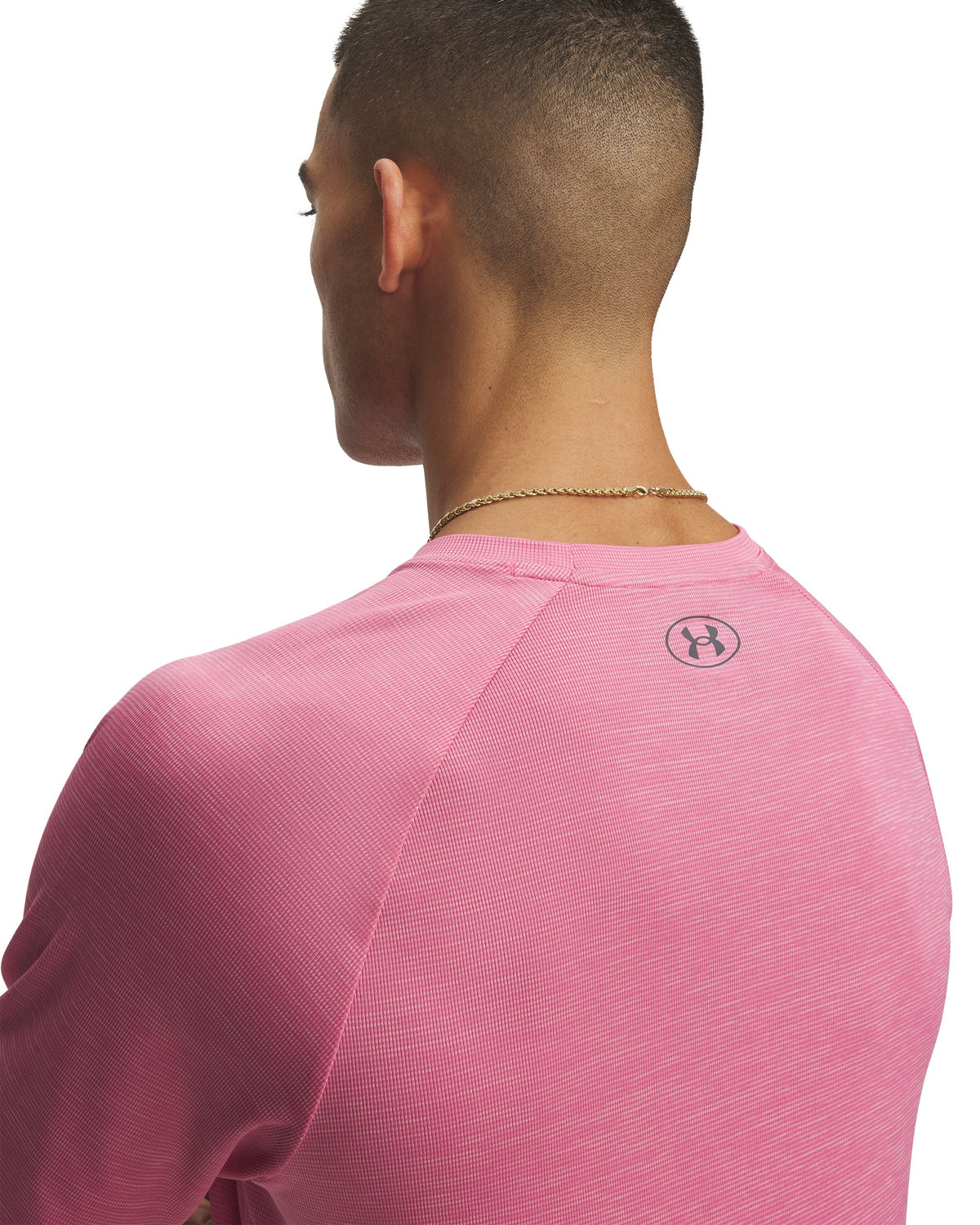 UA Tech Textured SS - Pink / Castlerock - 637