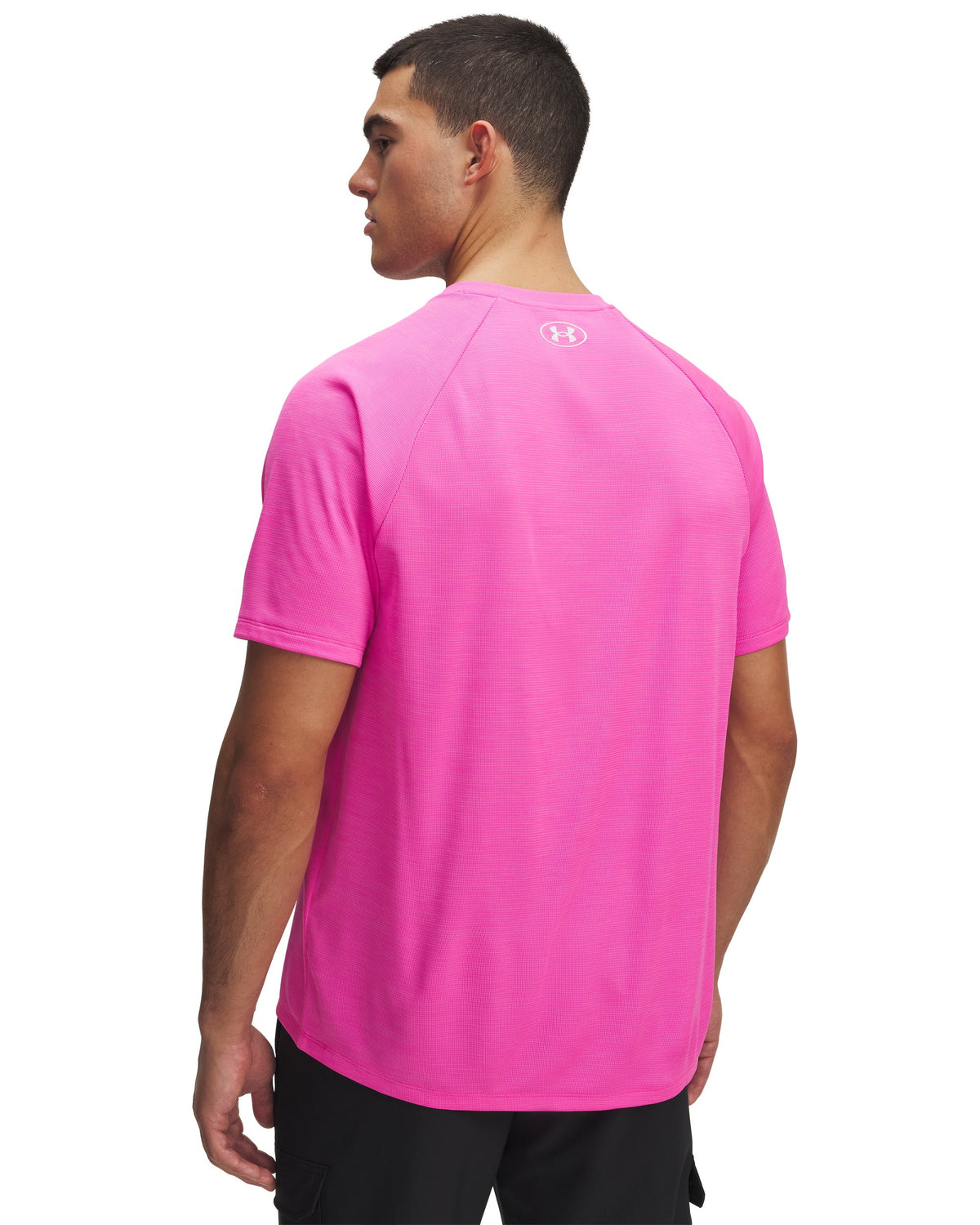 UA Tech Textured SS - Pink / White - 652