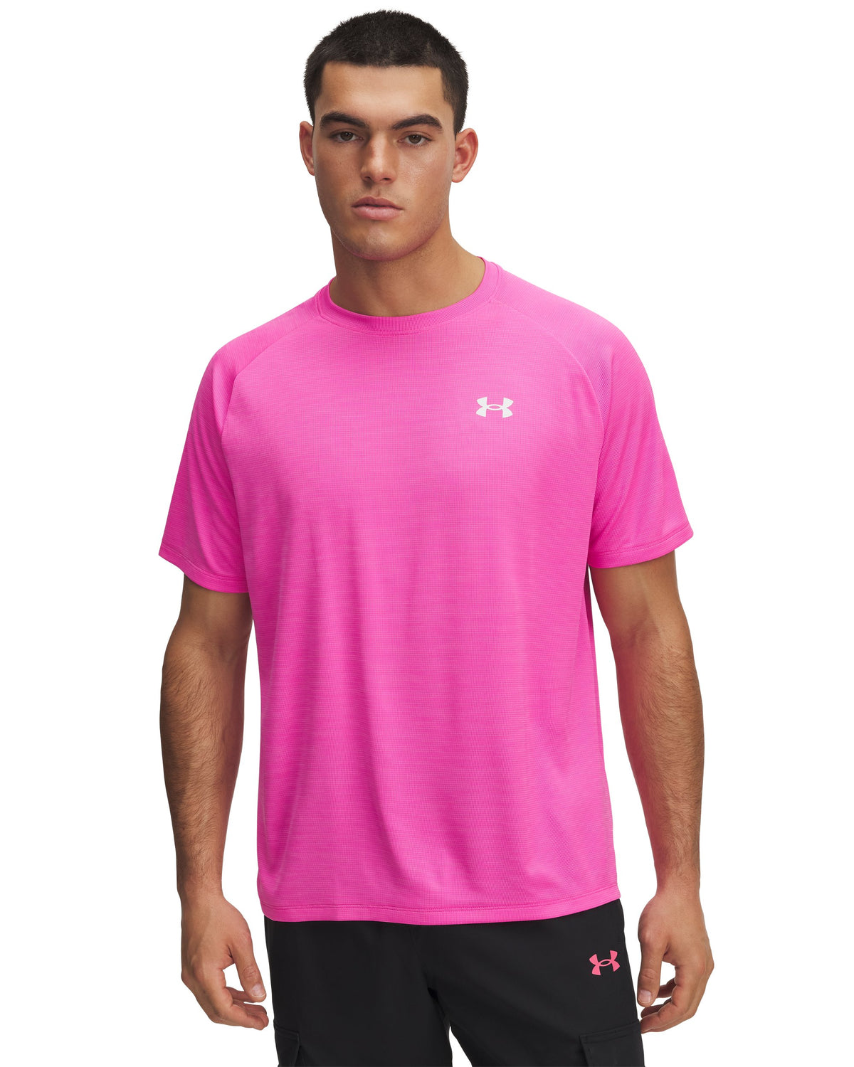UA Tech Textured SS - Pink / White - 652