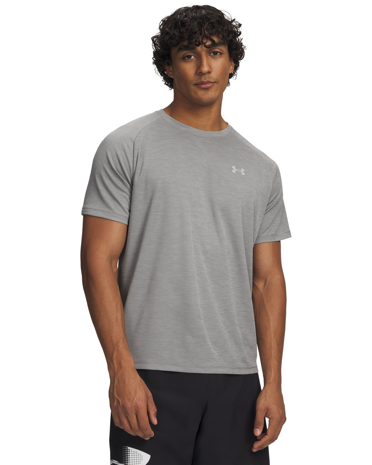 UA Tech Textured SS - ירוק-אפור / אפור - 709