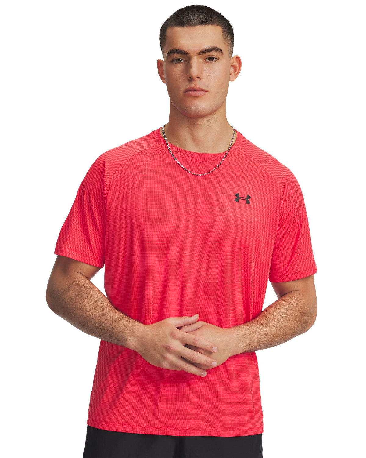 UA Tech Textured SS - Red / Black - 714