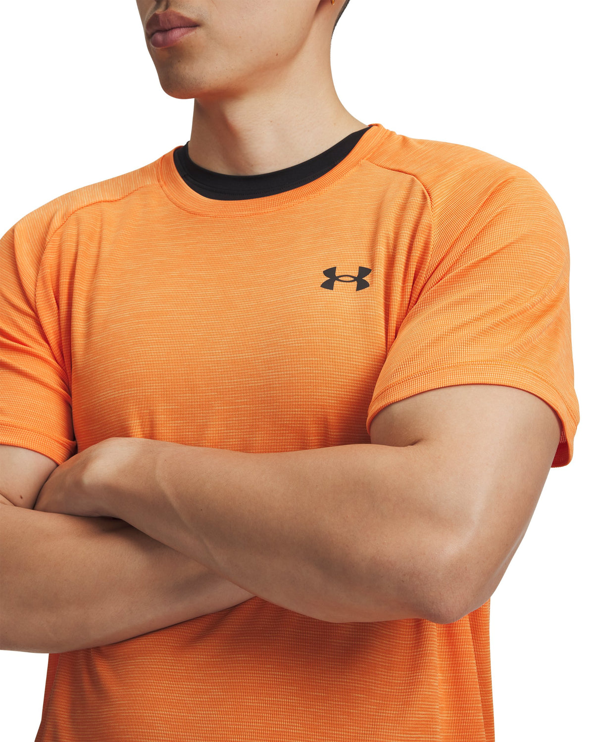 UA Tech Textured SS - Orange / Black - 808