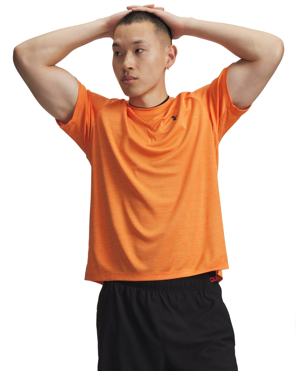 UA Tech Textured SS - Orange / Black - 808