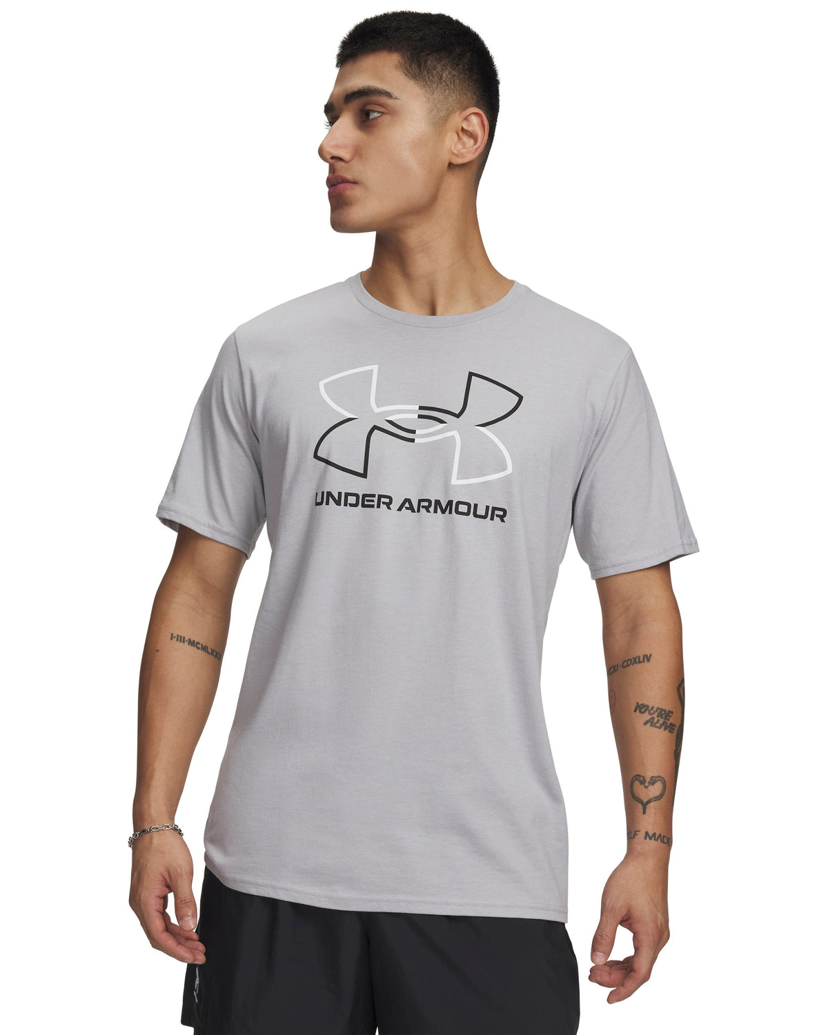 UA GL FOUNDATION UPDATE SS - Mod Gray Medium Heather / White / Black - 011