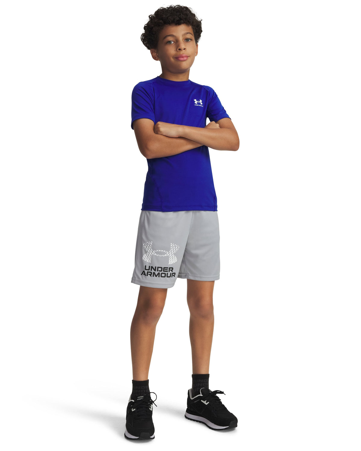 UA Tech Logo Shorts - Mod Gray / White - 011