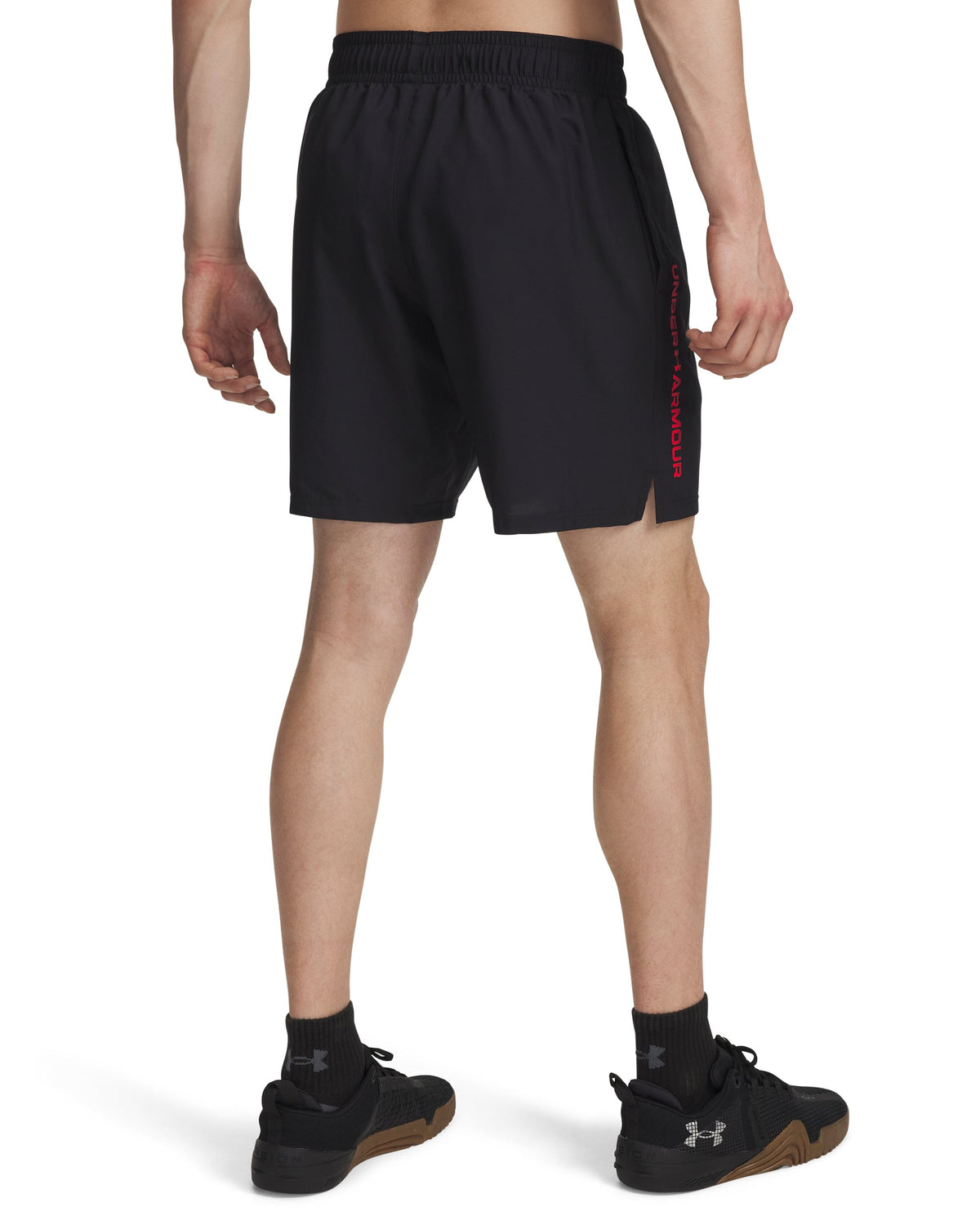 UA Tech Woven Wordmark Short - Black / Racer Red - 007