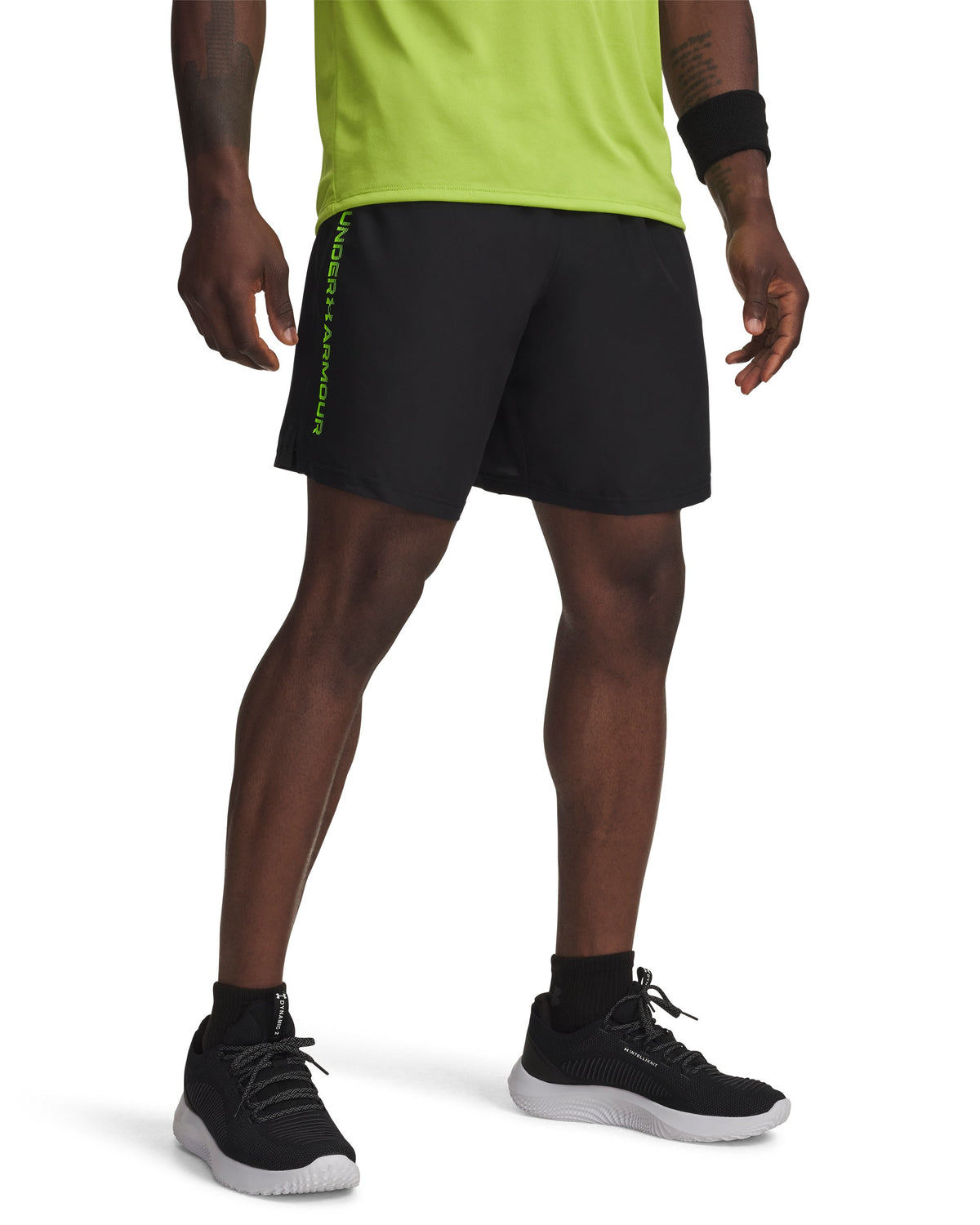 UA Tech Woven Wordmark Short - Black / Hyper Green - 008