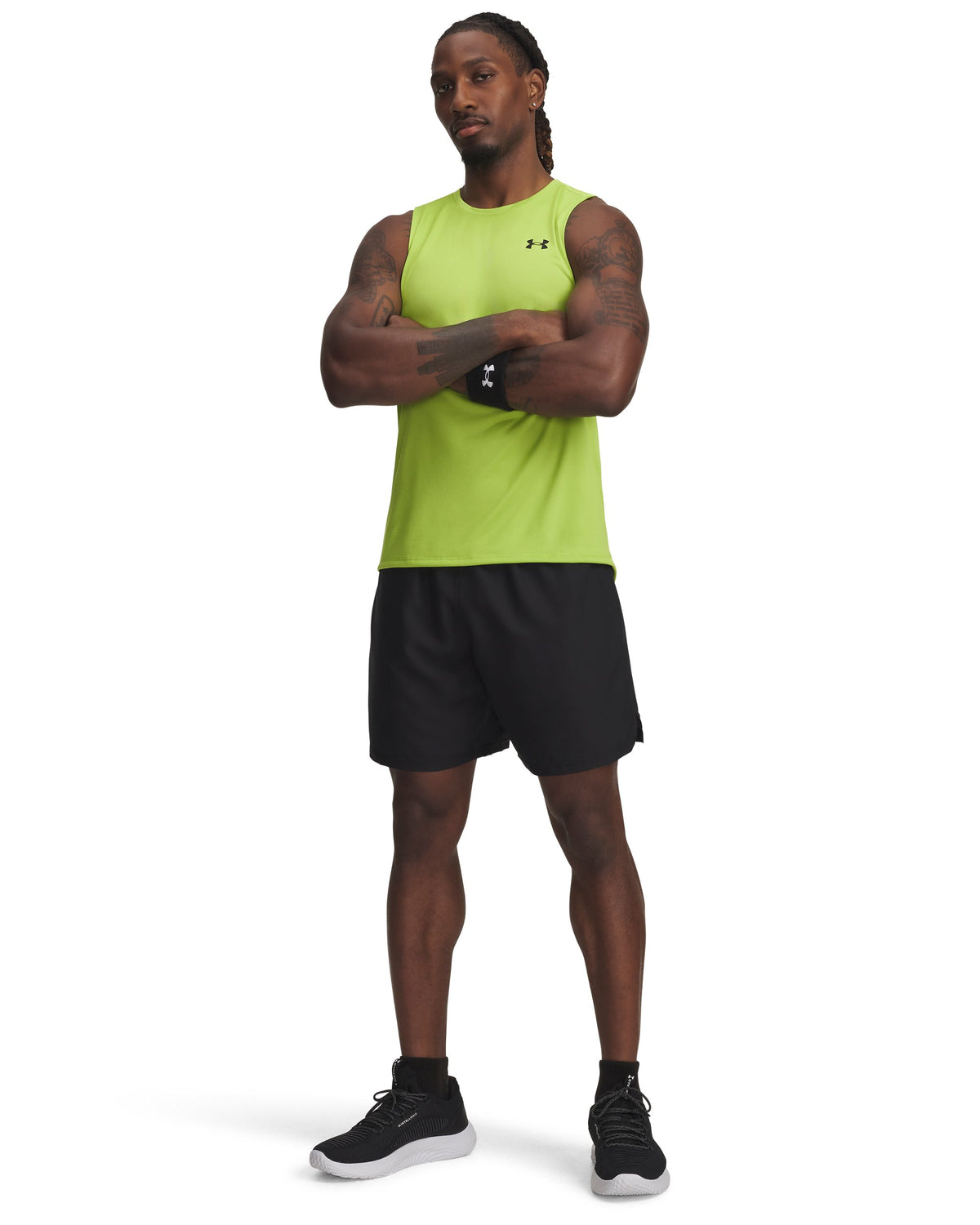 UA Tech Woven Wordmark Short - Black / Hyper Green - 008