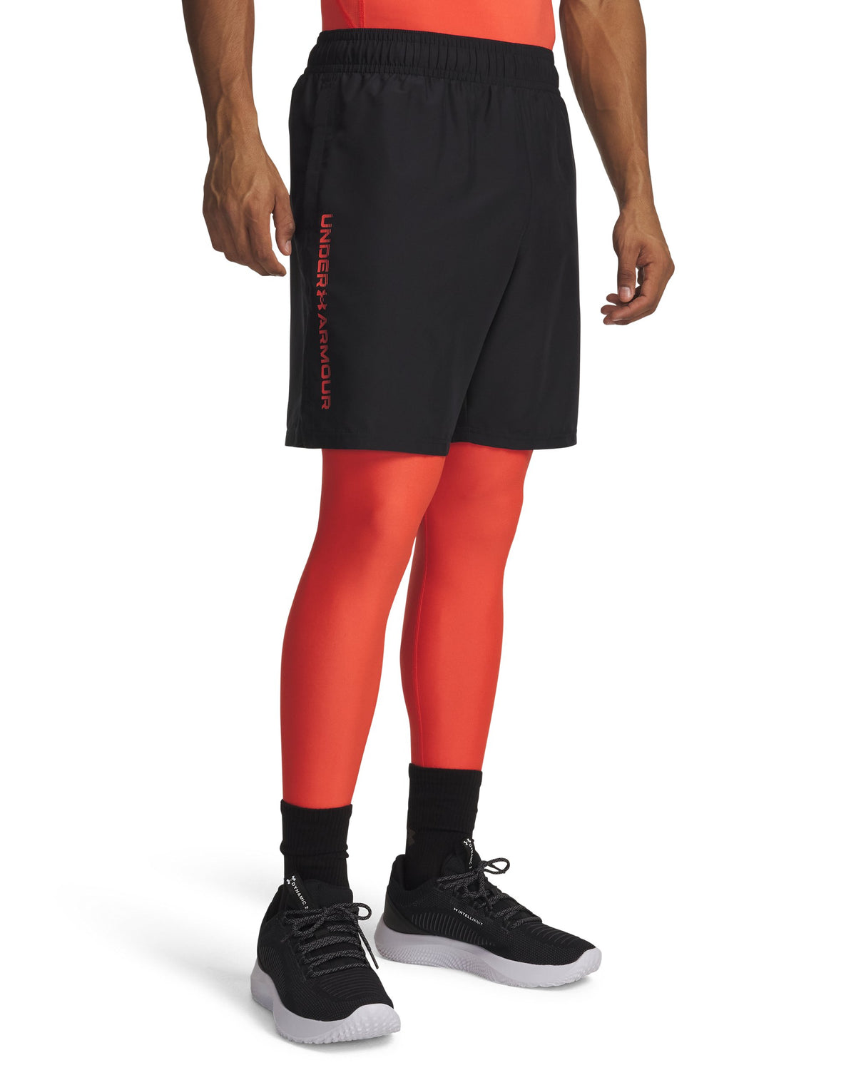 UA Tech Woven Wordmark Short - שחור / אדום - 009