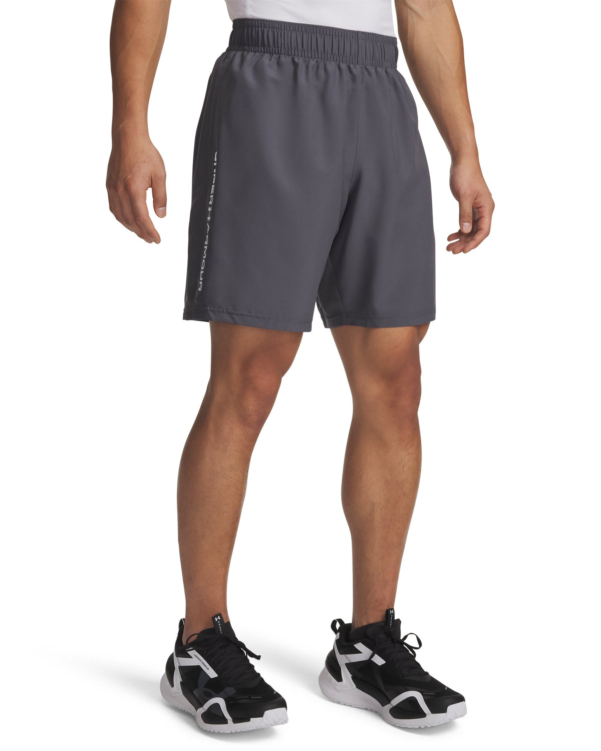 UA Tech Woven Wordmark Short - Castlerock / White - 025