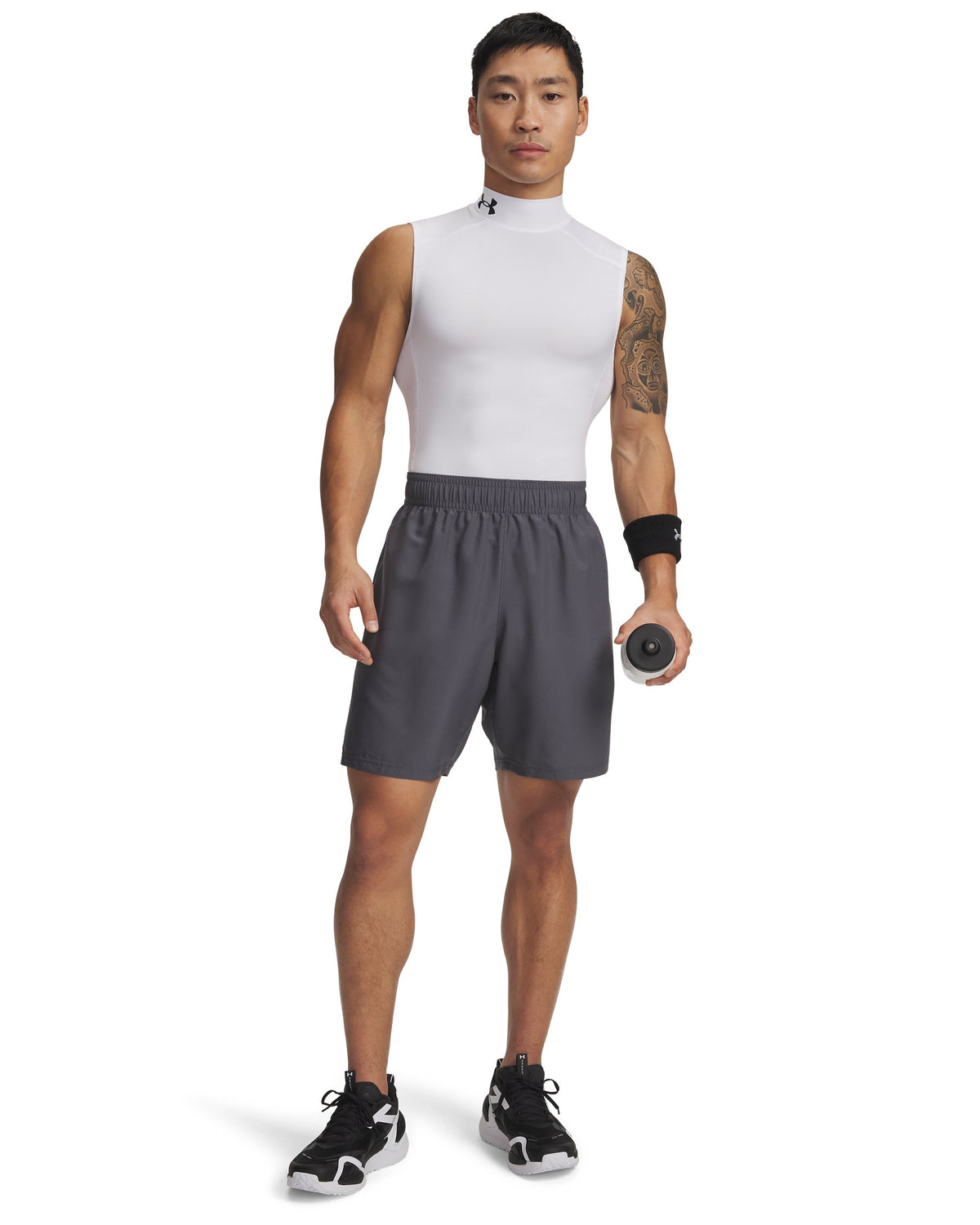 UA Tech Woven Wordmark Short - Castlerock / White - 025