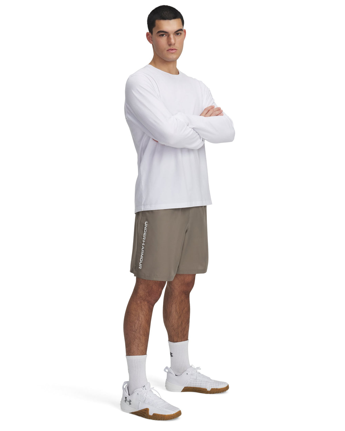 UA Tech Woven Wordmark Short - Taupe Dusk / White - 201
