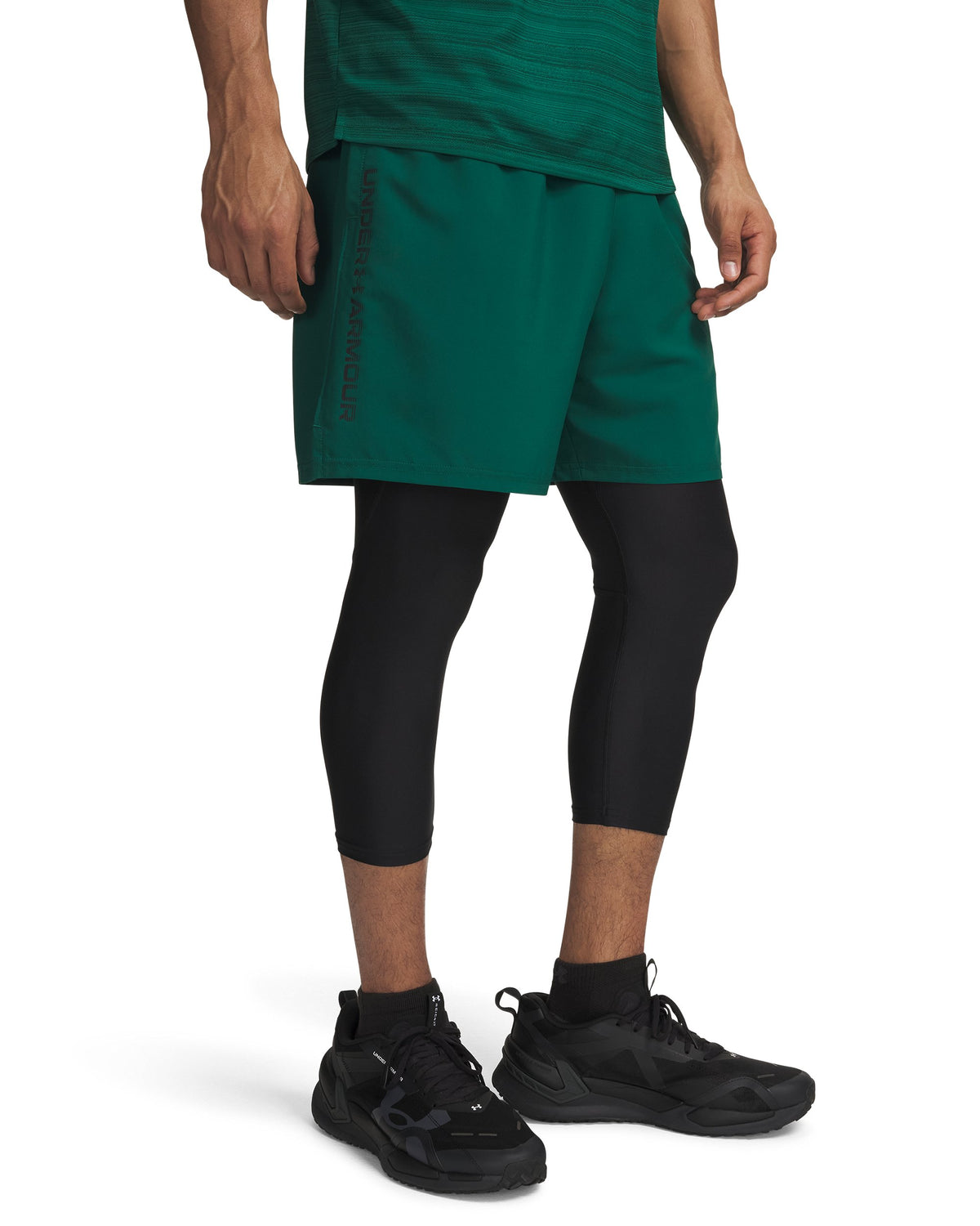UA Tech Woven Wordmark Short - Green / Black - 312