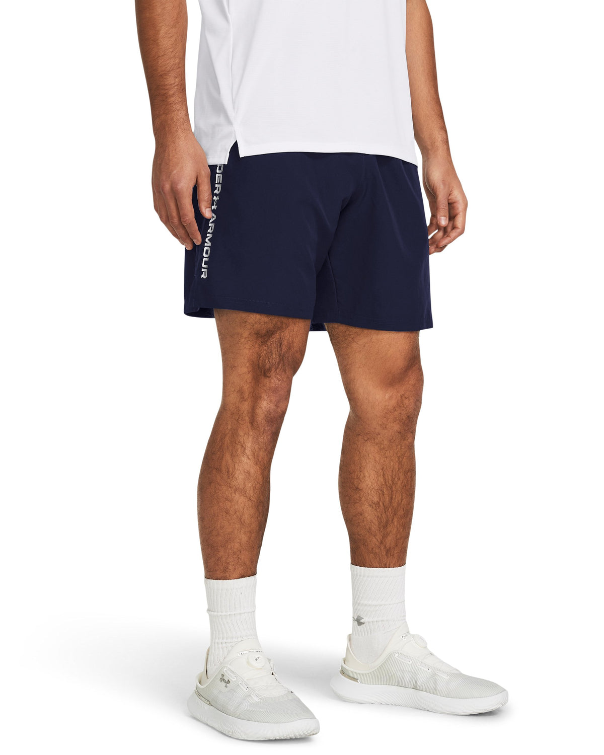 UA Tech Woven Wordmark Short - Midnight Navy / White - 410