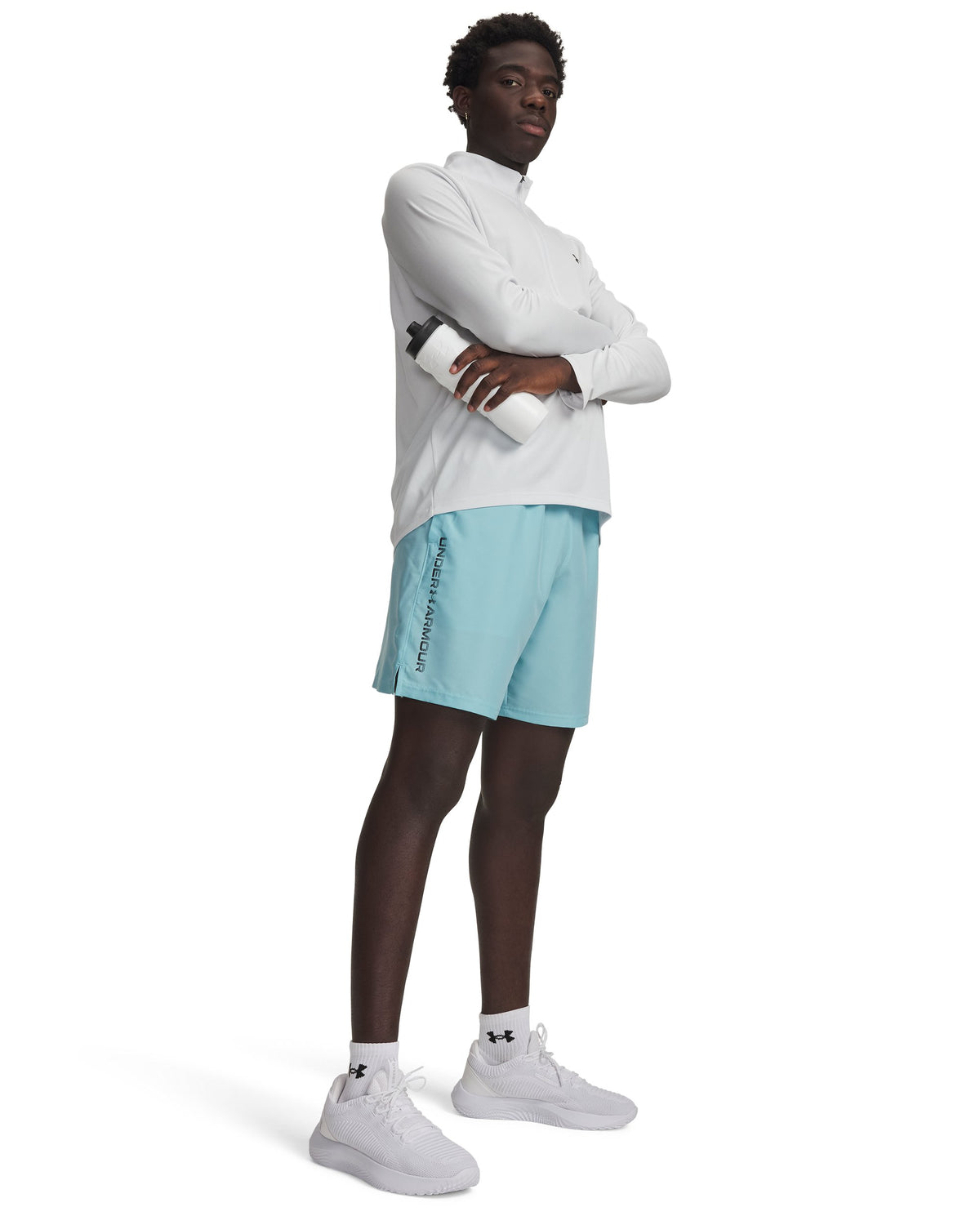 UA Tech Woven Wordmark Short - כחול בהיר / שחור - 425