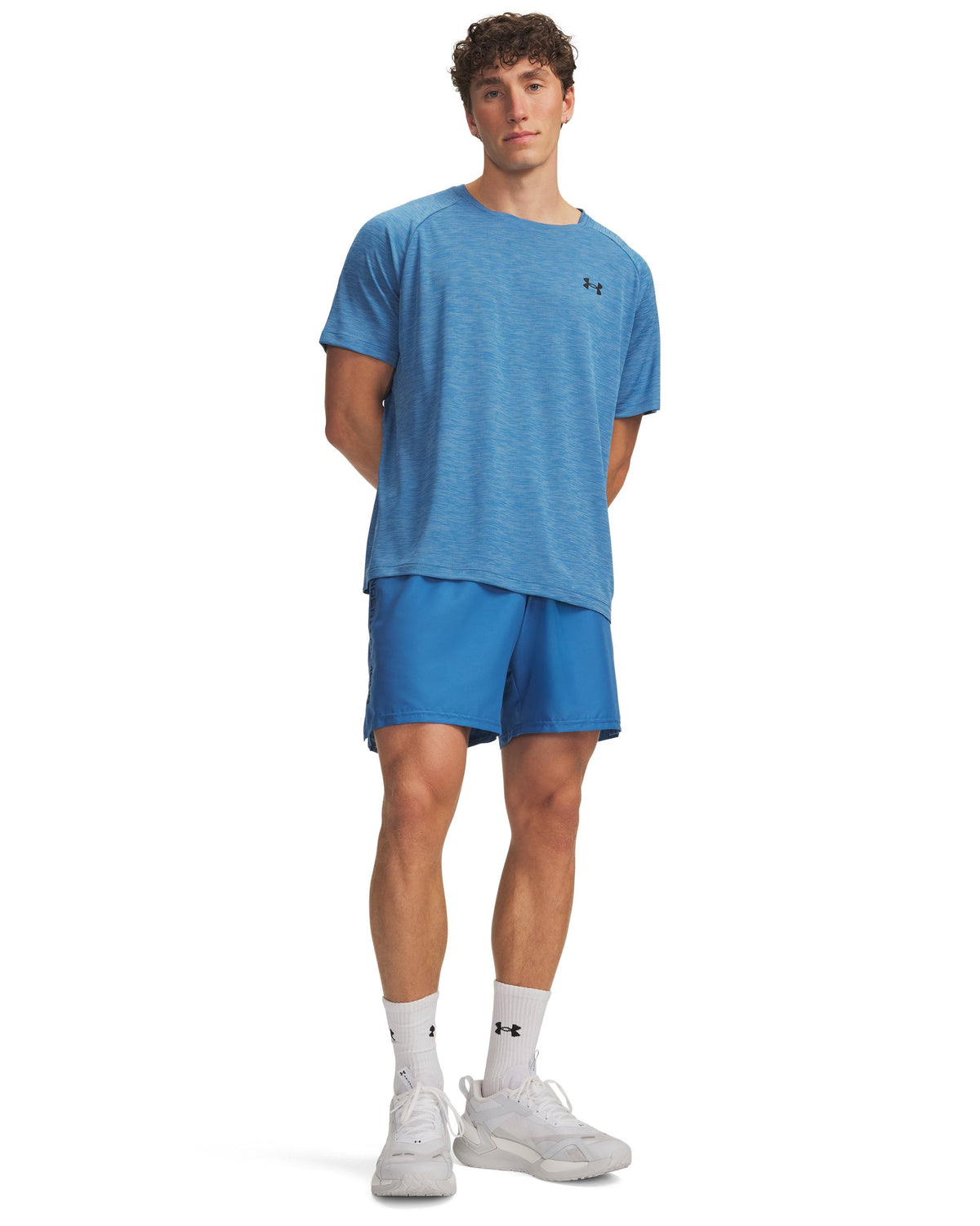 UA Tech Woven Wordmark Short - Blue / Black - 430