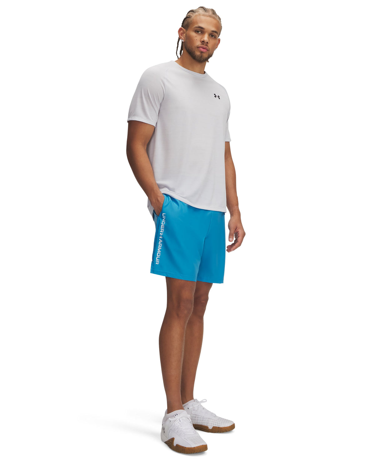 UA Tech Woven Wordmark Short - Blue / White - 452