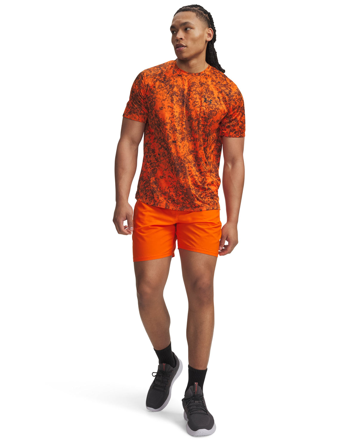 UA Tech Woven Wordmark Short - Orange / Black - 808