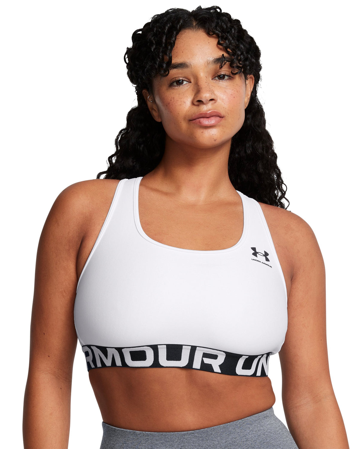 UA HG Mid Branded - White / Black - 100