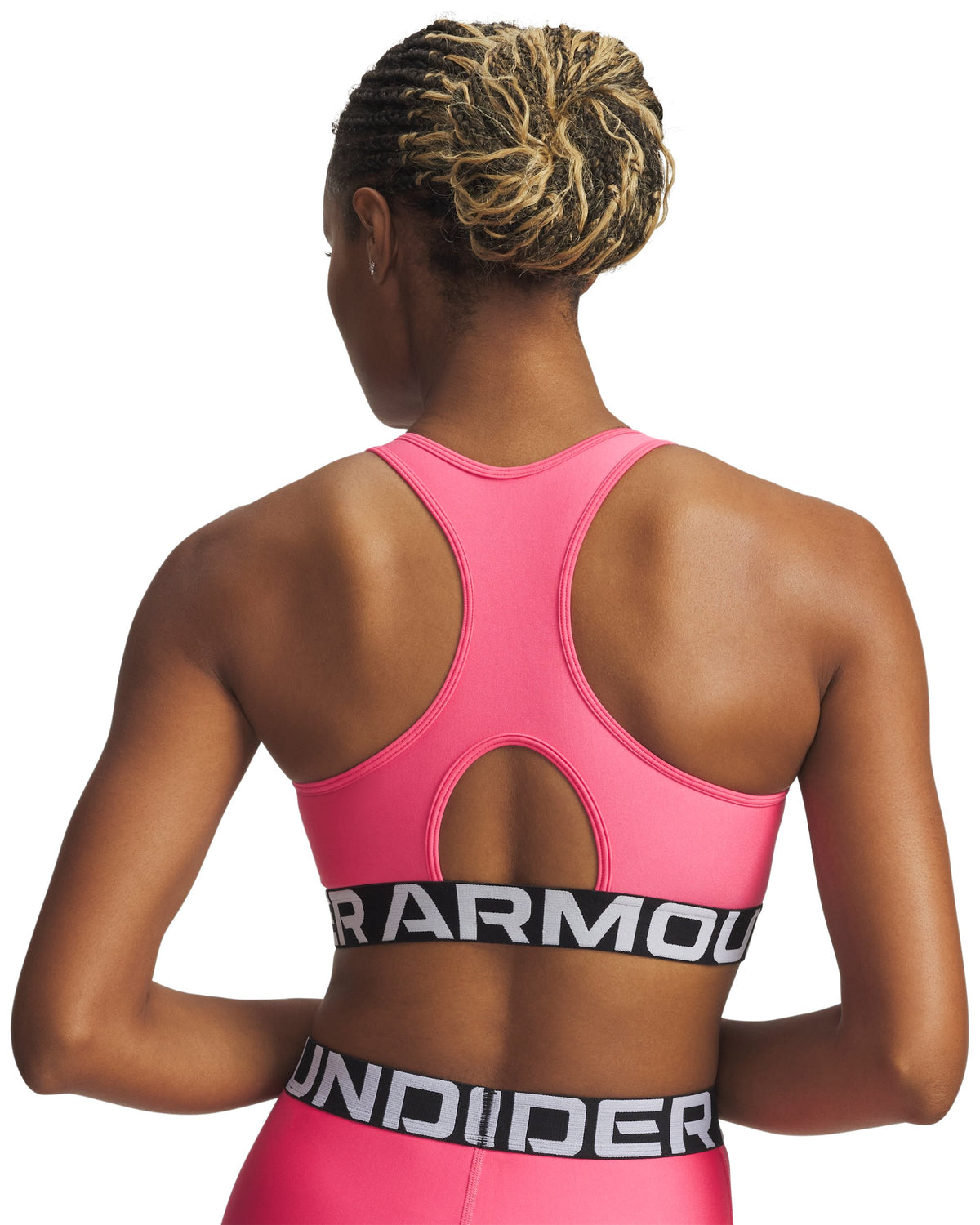 UA HG Mid Branded - Super Pink / White - 672