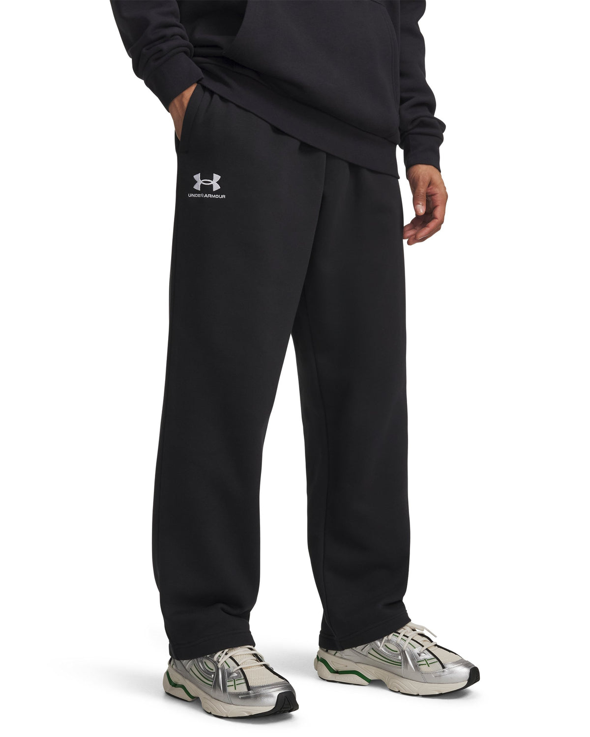 UA Icon Fleece Pant - Black / White - 001