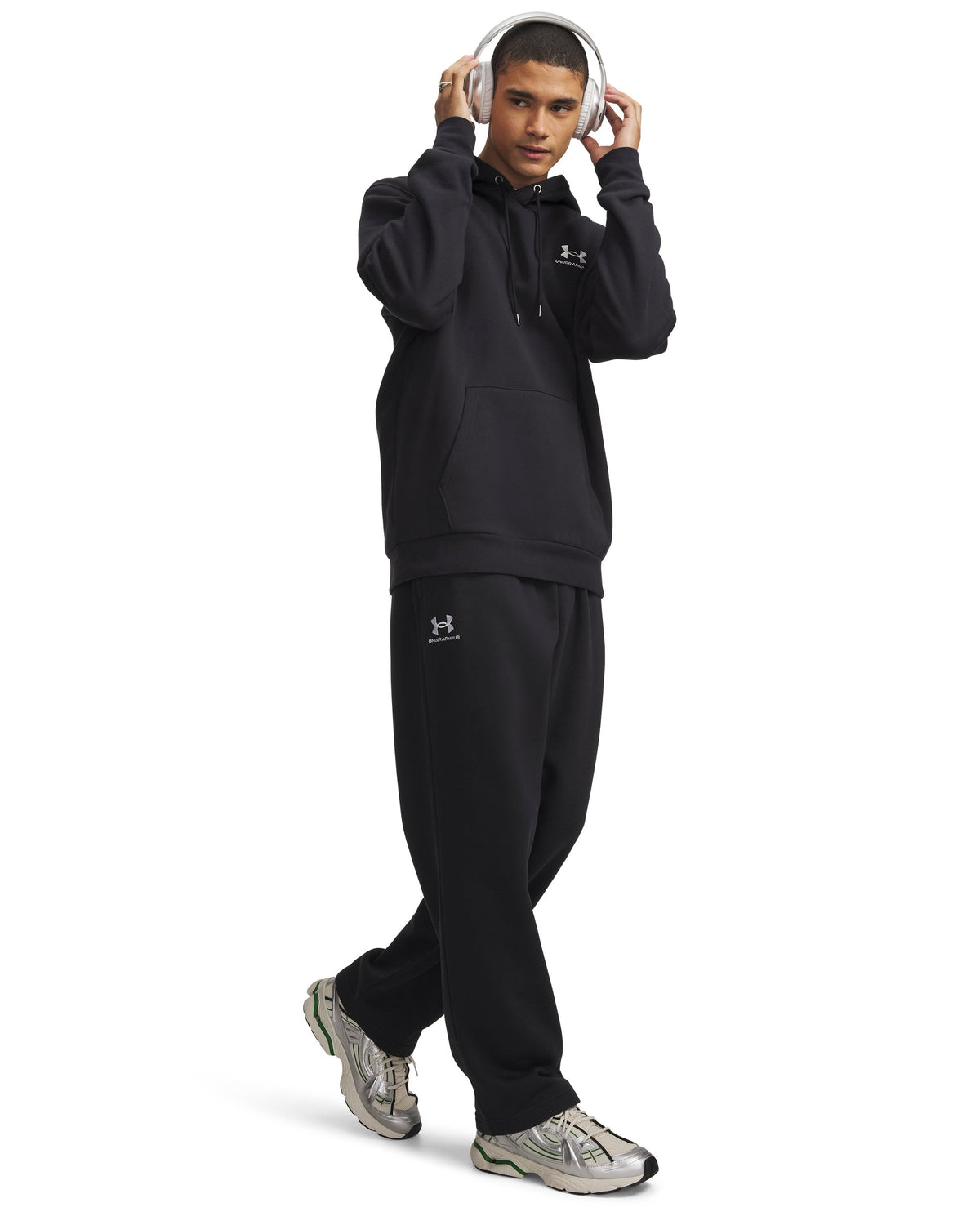 UA Icon Fleece Pant - Black / White - 001
